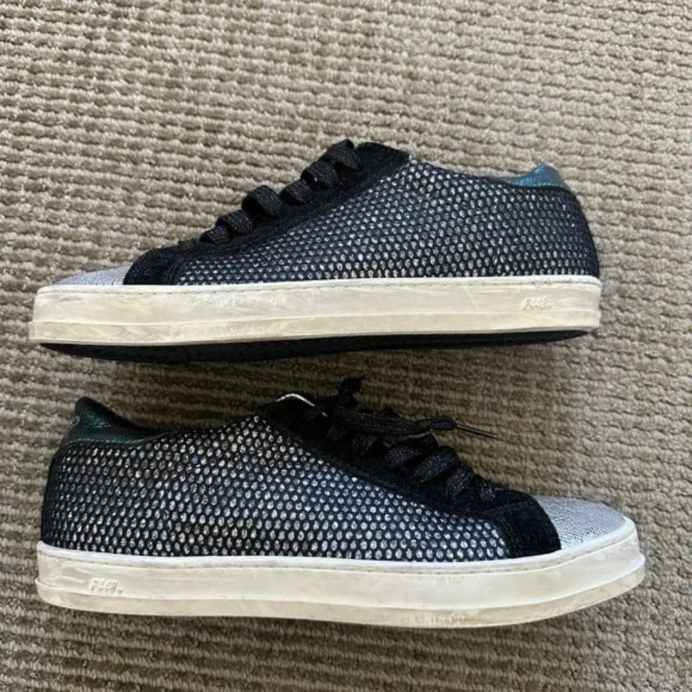 P448 John Glitter Mesh Suede Multi Color Sneakers - Picture 5 of 6